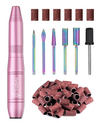 Subay Electric Nail Drill, Portable File for Acrylic Light Pink 