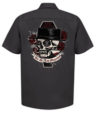 Lucky 13 Muerto Day of the Dead Sugar Skulls Button Down Work Shirt LM6850MU
