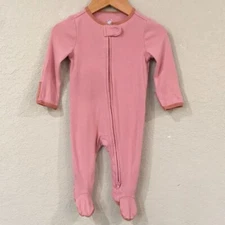 Cloud Island Baby Girl Sz 3-6M Footie Sleeper Pink Zipper 100% Cotton Neutral
