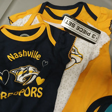 Nashville Predators Hockey Baby Bodysuit 3 pack NHL NWT