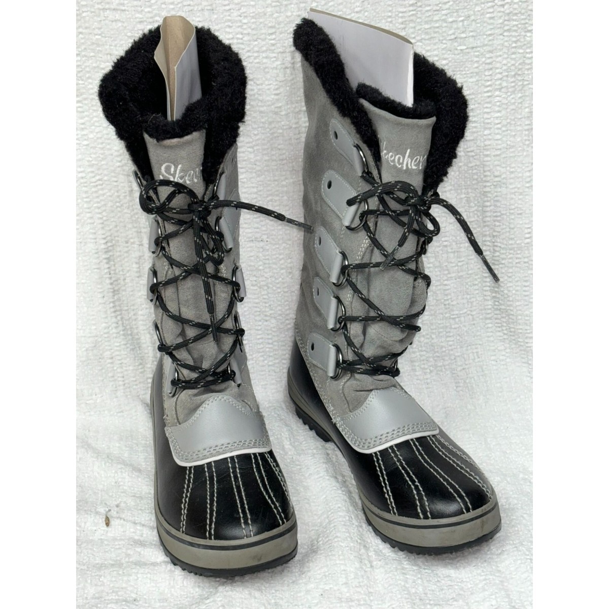 Skechers Women's Gray Suede Leather Winter Boots Size #41563