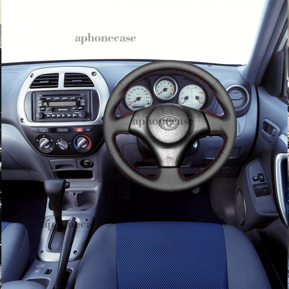 Hand-Sewing Steering Wheel Wrap Cover Leather Interior Wrap For Toyota RAV4 Foto 2 de 4