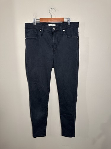 Madewell 9" Mid-Rise Skinny Jeans Black Lunar Wash Size 31 Stretch - Picture 4 of 9