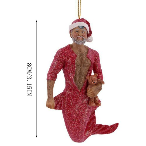 Ciondolo Natale Ornamento Merman Albero di Natale Acrilico Ciondolo Decorazione Natale - Foto 5 di 40