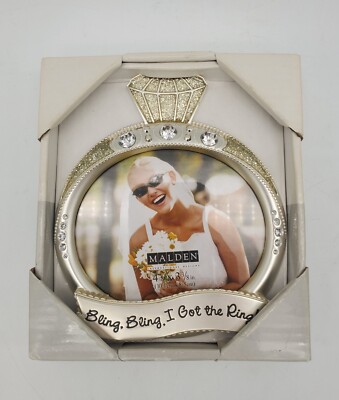 Malden Engagement Wedding Jewel Glitter Bling I Got The Ring Picture Frame 