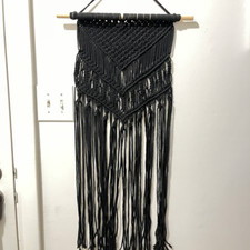 Great Condition of Black Macrame Wall Decor