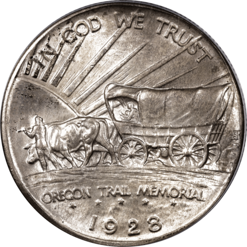 1928 Oregon Commemorative Half Dollar (50c) OGH PCGS MS66 CAC - Picture 5 of 5