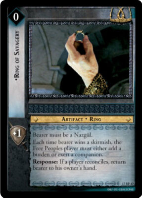LOTR TCG RISE SARUMAN RF SET RING OF SAVAGERY 17RF17 Foil LP/NM Top Shelf Card 