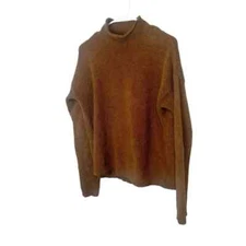 Natural Reflections Camel Brown Fuzzy Mock Neck Sweater Size Small