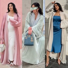 Ramadan Open Abaya Women Muslim Cardigan Long Maxi Dress Dubai Kaftan Arab Gown