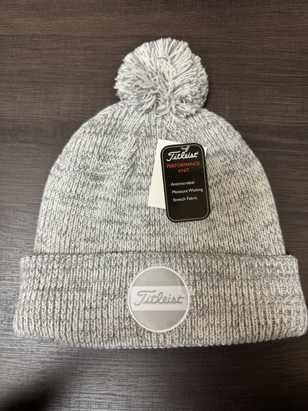 NEW Titleist Boardwalk Pom Pom Winter Hat Heather White