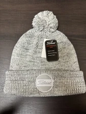 NEW Titleist Boardwalk Pom Pom Winter Hat Heather White