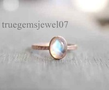925 Sterling Silver Rainbow Moonstone Ring Beautiful Women Ring Gift For Her