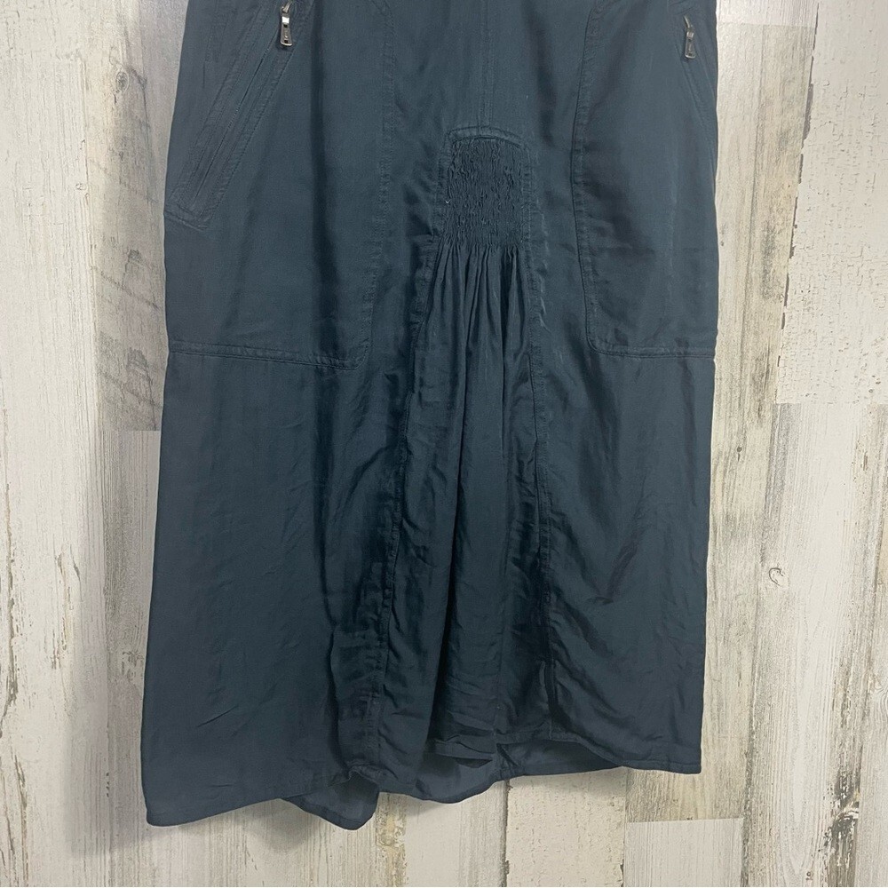 SAINT LAURENT Gonna YSL Yves St Laurent vintage blu increspato gonna con cerniera taglia 38 STIMATA