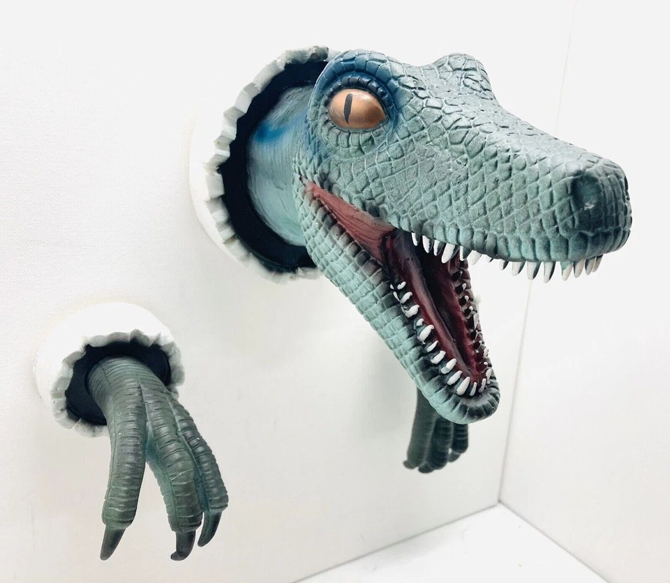 Escultura de dinosaurio montada en la pared busto 3d utilería colgante réplica arte decoración del hogar Foto 3 de 4