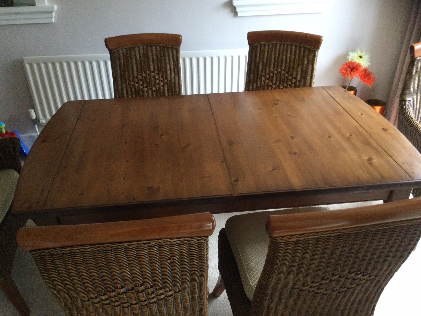 Ducal dark pine dining table + 6 chairs eBay