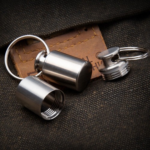 EDC Mini Keychain Titanium Waterproof Box Sealed Container Portable Outdoor Tank - Picture 8 of 10