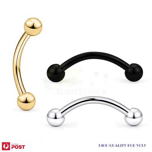 2-6PCS Eyebrow Bar Ring Curved Gem Stone Lip Ear Piercing Barbell Body Jewellery - Picture 6 of 16