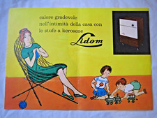 BROCHURE DEPLIANT STUFE KEROSENE LIDOM  -PUBBLICITA' VINTAGE - ANNI '50