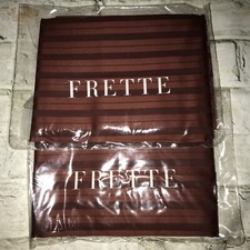 FAB Frette Eden Orceidea Striped Burgundy Sateen Pair STD Pillow Shams