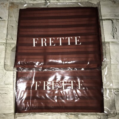 FAB! Frette Eden Orceidea Striped Burgundy Sateen Pair STD Pillow Shams