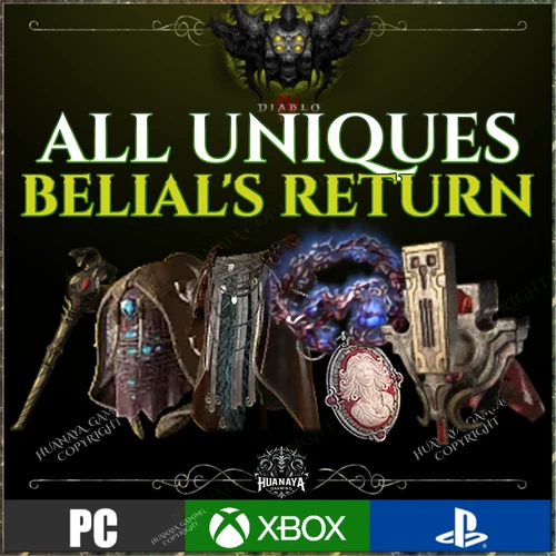DIABLO 4 💥 ALL UNIQUE ITEMS 💥 SEASON 8 BELIAL'S RETURN 💥 KEPELEKE 💥 D4 PSN
