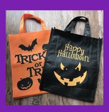 Halloween Trick Or Treat Tote Bags X2 Party Sweet Bag