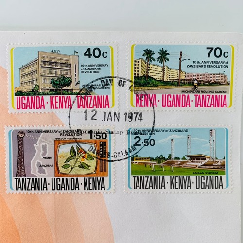 Kenya Uganda Tanzania 1974 10th Anniversary Of Zanzibar's Revolution Stamps Set - Picture 2 of 5