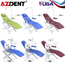 Portable Dental Mobile Folding Chair LED Light/with Air Turbine Unit 4Holes USA