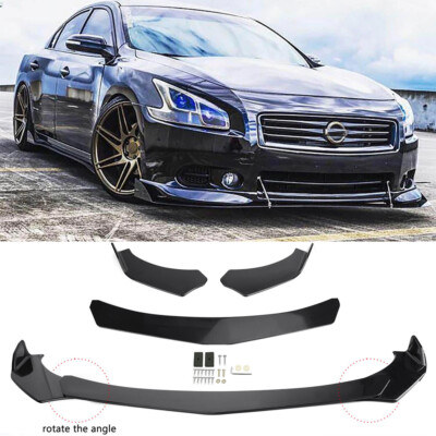 For 2009-2015 Nissan Maxima ST Front Bumper Lip Spoiler Splitter Glossy Black HG
