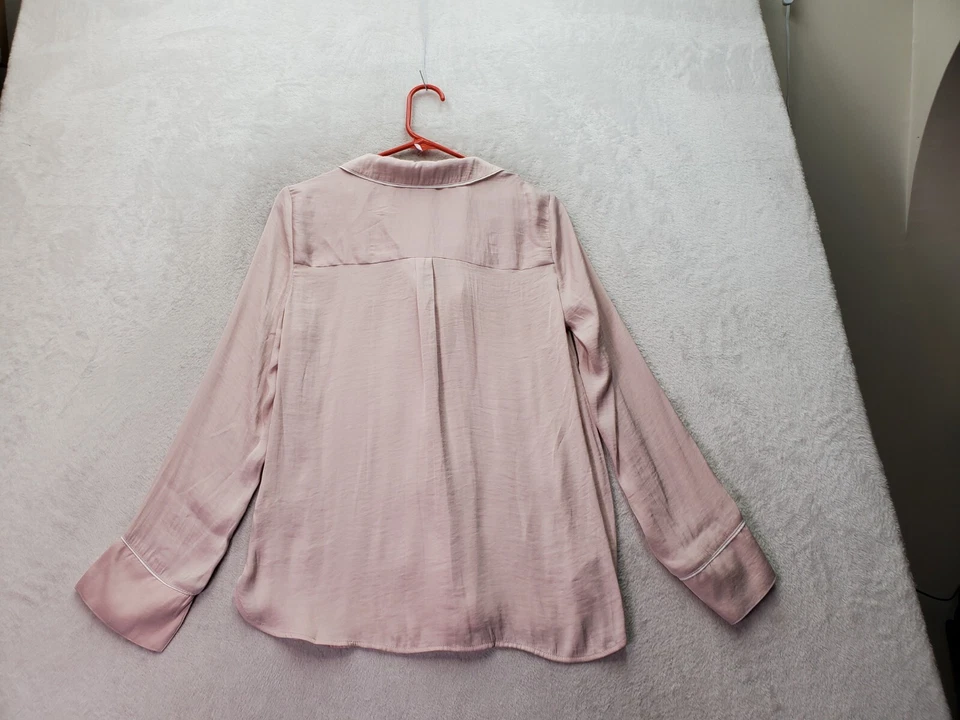 Camisa para dormir Gap Body para mujer talla XS rubor 100 % poliéster manga larga abotonada Foto 2 de 4