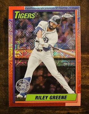 2025 Topps Series 1 Riley Greene #89 1990 Silver Pack Mojo 