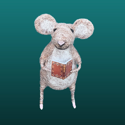 Nadelfilzte Maus Lesen Miniatur Buch Buch Liebhaber Geschenk