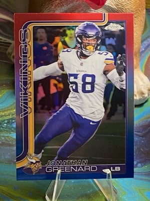 2025 Topps Chrome Football Red,White,Blue Refractor Jonathan Greenard #197 SP