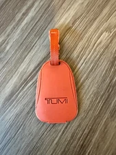 T-Tech Tumi Dark Orange Hard Shell Luggage Tag With Buckle