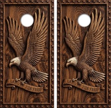 Wooden Eagle Cornhole Board Wrap LAMINATED Decal Vinyl Sticker