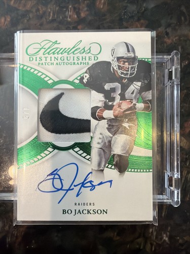 2025 Flawless Bo Jackson Nike Swoosh Auto /5 Distinguished Patch Autos Raiders