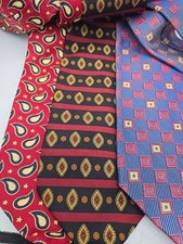 Lot Of 3 Tommy Hilfiger Tie Mens Navy Multicolor Black Red Necktie Classic Dress