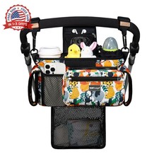 Universal Baby Stroller Organizer, Stroller Caddy with Detachable Mesh Bag  Hei