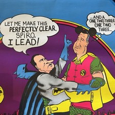 ORIGINAL 1970 NIXON AGNEW RATMAN & BOOBIN BLACKLIGHT POSTER 23x35” RR19-G1