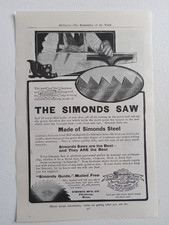 1907 Simonds Mfg Co Antique Print Ad Simonds Saw Simonds Steel Mill Fitchburg MA