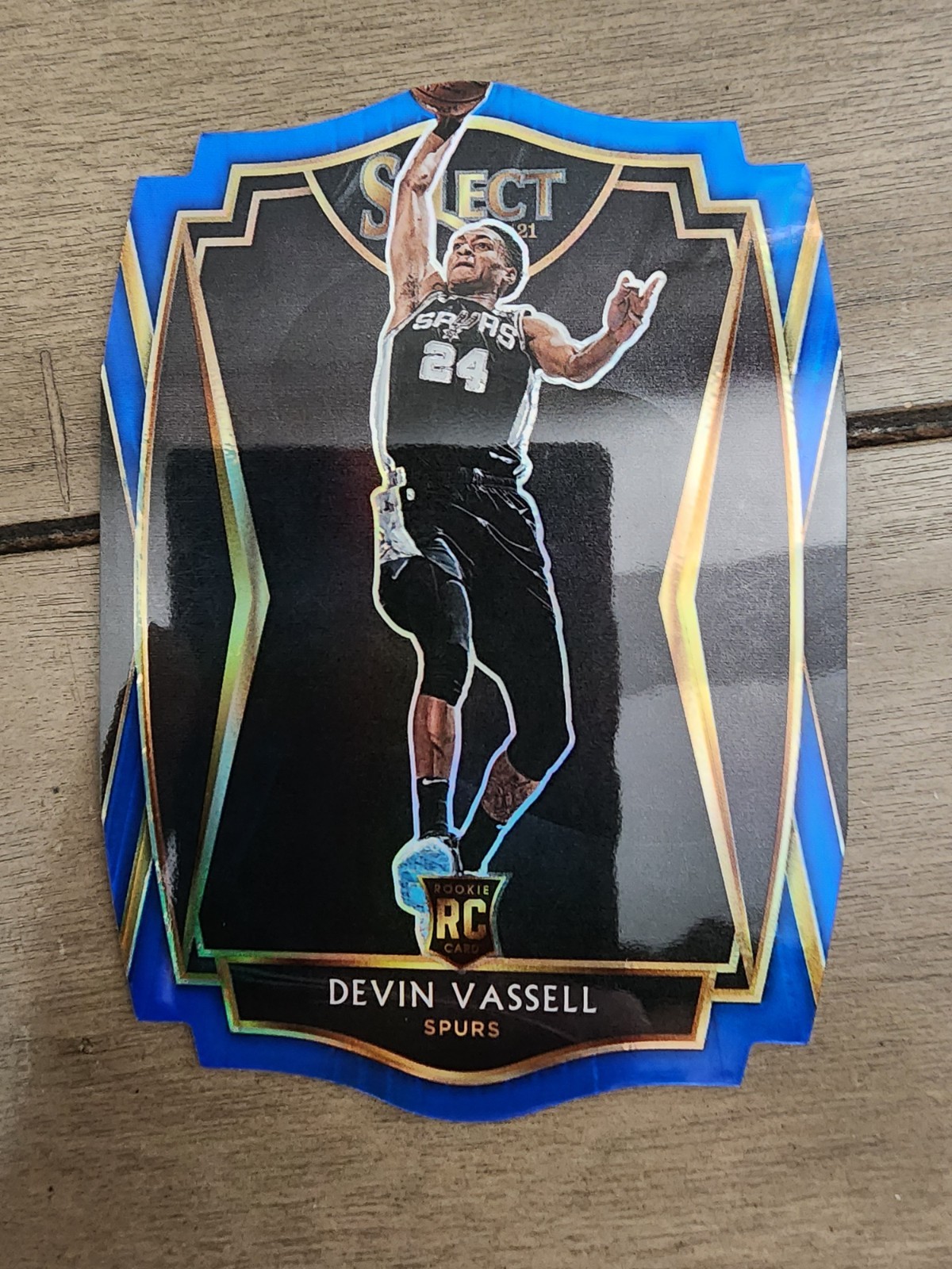 Devin Vassell 2020-21 Select Rookie RC Premier Level Blue Prizm Die-cut /249