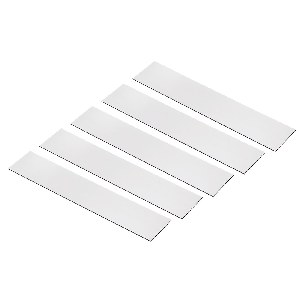 5Pcs 10x2 Inch Laser Engraving Plate Personalized Silver Name Tag