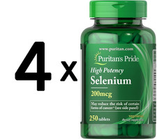 4 x Puritans Pride Selenium, 200mcg - 250 tablets (54,95 EUR/kg)
