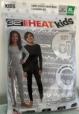 32 Degrees …Heat …Kids Baselayer Long Sleeve Crew Neck & Legging Set, M.Grey XL