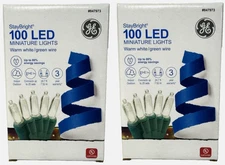 GE StayBright 200 Count 24.7-ft Warm White LED Plug-In Christmas String Lights
