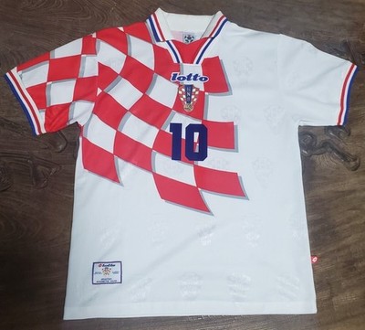 Boban 10 M Croatia 1998 Home Lotto Football Vintage Football Shirt