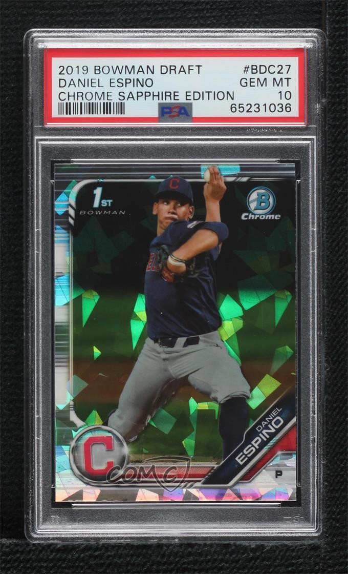 2019 Bowman Chrome Draft Sapphire Edition Daniel Espino PSA 10 GEM MT 10yf