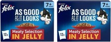 FELIX As Good As it Looks Senior 7+ Meat in Jelly Wet Cat Food 12x85g (Pack of 12.67 per kilo