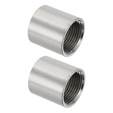 2 Pcs 3/4" x 3/4" Female BSP Thread 304 Stainless Steel Pipe Coupling